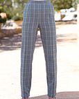 Madeira Wool Blend Checked Pull on Trousers